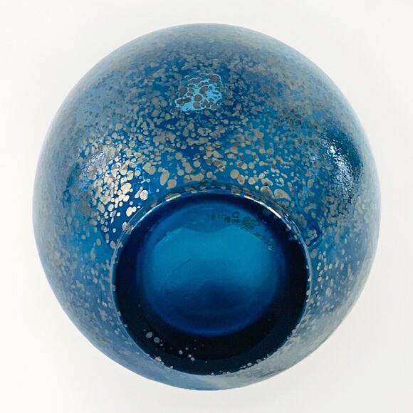 Pier 1 Imports Blue Vase w/ Rose Gold Sparkle Flecks 10.5” - Picture 4 of 4